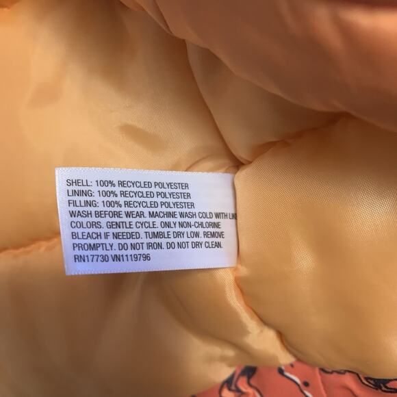 Cat & Jack Toddler Zip Up Winter 3-In-1 Windbreaker Jacket Orange Animals 2T - Picture 13 of 14